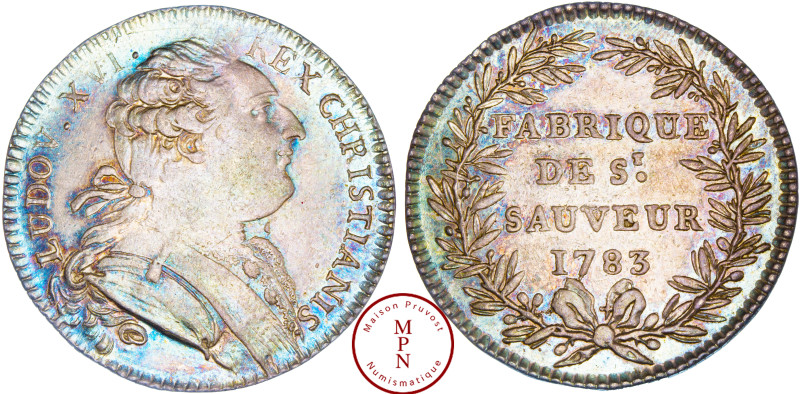 Louis XVI (1774-1792), Jeton, Fabrique de Saint Sauveur, 1783, Paris, Av. LUDOV....