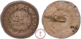 Louis XVI (1774-1792), Constitution, Bouton de la taille d'un Sol, District de Paris, Av. LA LOI ET LE ROI, Cuivre, SUP, 9.81 g, 30 mm, Intéressant ob...