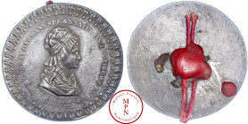 Louis XVI (1774-1792), Constitution, Médaille commémorative pour Charlotte Corday, Av. CH CORDAY DARMANS NEE A St. SATURNIN LES VIGNAUX EN 1768, / DEC...