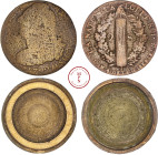 Louis XVI (1774-1792), Constitution, Boite de forçat,Avers Atelier Metz, Revers atelier Strasbourg, 2 Sols, 1792, AA, Metz, Métal de cloche, TB, 21.38...