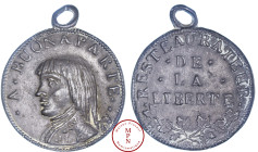 Directoire (1795-1799), Médaille, Bonaparte, Av. A BUONAPARTE, Buste à gauche, les cheveux longs, Rv. RESTAURATEUR DE LA LIBERTE, Étain, SUP, 37.19 g,...