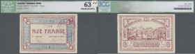 Albania: 1 Franc 01.11.1918 P. S148, unfolded, crisp paper and original colors, no holes or tears, in condition: ICG graded 63 UNC.