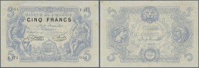 Algeria: Banque de l'Algérie 5 Francs July 19th 1912, P.71a, very early issue in excellent condition with a vertical fold at center, some other minor ...