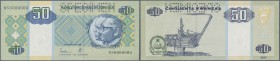 Angola: 50 Kwanzas 1999 Specimen P. 146as with zero serial numbers, Specimen perforation in condition: UNC.