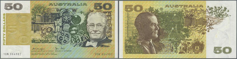 Australia: 50 Dollars ND(1973-94) P 47c, crisp original paper with bright origin...