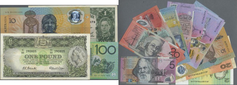 Australia: lot of 17 different banknotes from different series and with differen...