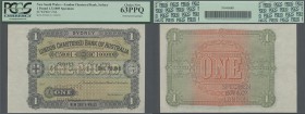 Australia: London Chartered Bank of Australia 1 Pound 1889 Specimen P. NL, with Specimen perforation in condition: PCGS graded 63PPQ.