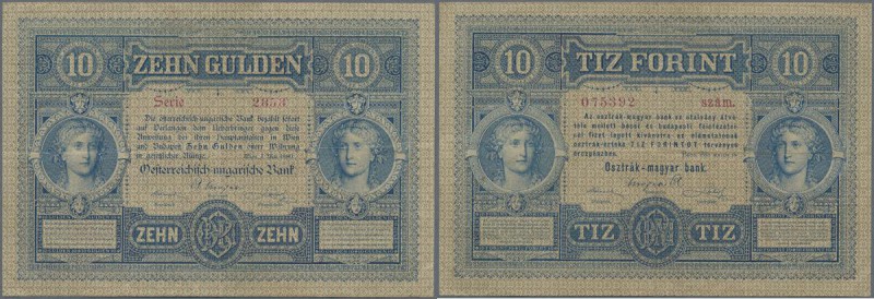 Austria: 10 Gulden 1880 P. 1, S/N 075392, rare note in nice condition with some ...