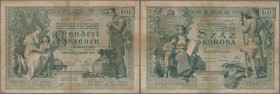 Austria: Österreichisch-Ungarische Bank 100 Kronen 1902, highly rare note in great original shape with a few spots, toned paper and several folds. Con...