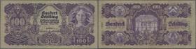 Austria: 100 Schilling 1927 P. 97, used with folds and creases, tiny center hole, no tears, condition: F.