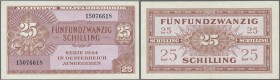 Austria: 25 Schilling 1944 Alliierte Militärbehörde P. 108, key not of the series, light center folds, crisp original paper and original colors, no ho...