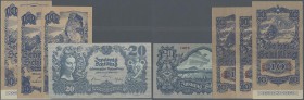 Austria: set of 4 notes containing 10 Schilling (2nd issue) 1945 (VF) P. 114, 2x 10 Schilling 1945 (aUNC) P. 115 and 20 Schilling 1945 P. 116 (UNC), s...