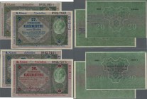 Austria: Donaustaat set with 4 Lottery overprint on 20 Schilling 1923 P. S152b, after WWI the state ”Donaustaat” was planned in central Europe. Curren...