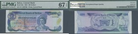 Belize: 100 Dollars 1983, P.50a, highly rare note in perfect condition, PMG graded 67 Superb Gem Unc