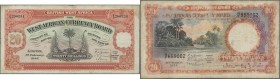 British West Africa: set of 2 banknotes West African Currency Board containing 20 Shillings 1947 P. 8b S/N B/F659002 and 20 Shillings 1953 P. 10a S/N ...