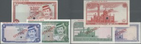 Brunei: set of 3 Specimen banknotes 1, 5 and 10 Ringgit ND P. 6s-8s in condition: UNC. (3 pcs)