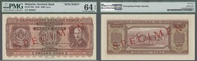 Bulgaria: 1000 Leva 1940 SPECIMEN, P.59s, printer Reichsdruckerei Berlin with red overprint SPECIMEN, PMG graded 64 Choice Uncirculated EPQ