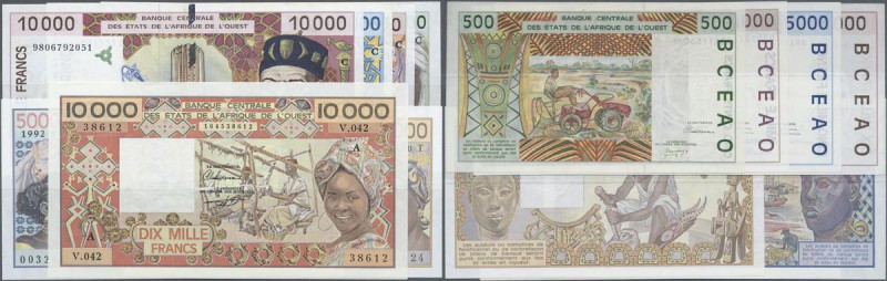 Burkina Faso: set of 7 banknotes West African States containing 1000 Francs 1980...