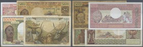 Cameroon: Republique Federale Du Cameroun 500 Francs ND(1962) P.11 in F- and Republique Unie Du Cameroun, set with 3 Banknotes 500 Francs 1983 P.15d i...