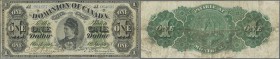 Canada: Dominion of Canada 1 Dollar 1878 with text ”Payable at Montreal” on back, P.18a, still a nice note with strong paper, some folds and lightly s...