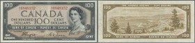 Canada: 100 Dollars 1954 ”Devil's Face Hair Style” Issue with signature Coyne & Towers, P.72a, highly rare note in very nice condition, with a few sof...