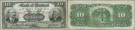 Canada: The Bank of Montreal 10 Dollars 1904, P.S534, still a nice note with bright colors, some folds and lightly toned paper. Condition: F