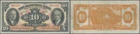 Canada: The Dominion Bank 10 Dollars 1935, P.S1034, beautiful note with bright colors and crisp paper, some minor spots and a few folds. Condition: F+