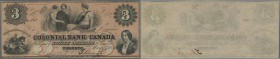 Canada: The Colonial Bank of Canada 3 Dollars 1859, P.S1677, extraordinary good condition, just a few minor spots, otherwise perfect. Condition: aUNC