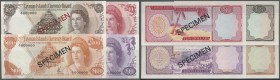 Cayman Islands: set of 4 Specimen notes containing 10, 25, 40 & 100 Dollars Specimen P. 7s-9s, 11s, all in condition: UNC. (4 pcs)