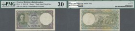 Ceylon: 1 Rupee 1947, P.34, rusty spots and tiny margin split, PMG graded 30 Very Fine