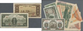 China: Very nice lot with 5 banknotes, containing Bank of Communications 5 Yuan 1914 issued in Shanghai P.117n in F+, 5 Yuan 1935 P.154 in VF, The Cen...
