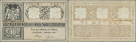 Denmark: Very early issue of the 10 Kroner, dated 1909, series C, P.7g, still nice condition in great original shape, with a few tiny border tears and...