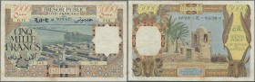Djibouti: 5000 Francs ND(1952) CÔTE FRANÇAISE DES SOMALIS TRÉSOR PUBLIC P. 29, used with folds and creases, no pinholes, no tears, not washed or press...