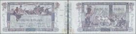 France: rare and beautiful note 5000 Francs 1918 ”FLAMENG” P. 76, with very crisp original paper and original colors, only 2 pinholes, light stain tra...