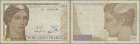 France: 300 Francs ND P. 85, one of the key notes of french banknote collecting, normal traces of use like folds and light stain traces in paper, one ...