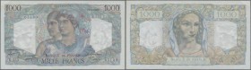France: 1000 Francs 1949, P.130b, great original wavy paper and bright colors, Condition: UNC