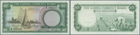 Gambia: 10 Shillings ND P. 1, The Gambia Currency Board, in crisp original condition without any holes or tears, no folds, original colors, condition:...