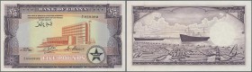 Ghana: 5 Pounds 1962 P. 3d, Bank of Ghana, in crisp original condition, 2 light dints and one minor corner bend, no folds, no holes or tears, original...