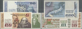 Great Britain: set of 3 notes containing 1 Pound 1978 P. 70b (aUNC), 5 Pounds 1983 P. 71d (aUNC) and 20 Pounds 1986 P. 73a (VF), nice set. (3 pcs)