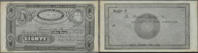 Great Britain: 80 Hours 1833 remainder note of the National Equitable Labour Exchange, rarer high denomination, unfolded, 2 pinholes at left, crisp pa...