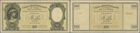 Greece: Italian Occuppation WWI 1000 Drachmai 1941 P. M6 used with some vertical folds, no holes, minr border tears, strongness in paper and nice colo...