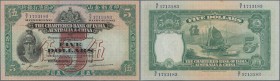 Hong Kong: Chartered Bank of India, Australia & China 5 Dollars 1948, P.54b, highly rare in this perfect condition, just a tiny spot at upper margin. ...