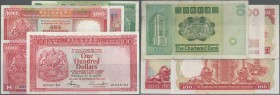 Hong Kong: set of 14 banknotes containing The Chartered Bank 10 Dollars P. 77, The Hongkong & Shanghai Banking Corp. 100 Dollars 1983 P. 187, 10 Dolla...