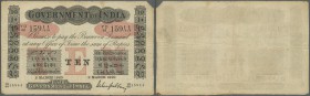 India: Government of India 10 Rupees 1920 P. A10, vertically and horizontally folded, no holes or tears, no repairs, still crispness in paper, conditi...