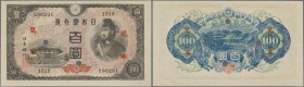 Japan: 100 Yen ND(1946) SPECIMEN, P.89s, soft horizontal fold, otherwise perfect. Condition: aUNC