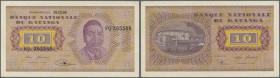 Katanga: 10 Francs 15.12.1960 P. 5, S/N FQ205568, light center fold, light dints in paper, no holes or tears, still very crisp original paper, conditi...