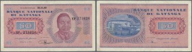 Katanga: 50 Francs 10.11.1960 P. 7, Banque Nationale Du Katanga, S/N EF271624, used with vertical and horizontal folds, creases, a few pinholes at rig...