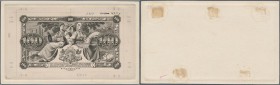 Latvia: Reverse proof for the 100 Latu 1923, P.14p with border pieces, annotations and previously mounted, intaglio printed and highly Rare. Condition...