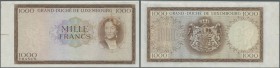 Luxembourg: Proof of 1000 Francs ND P. 52B(p). This banknote was planned as a part of the 1960s series of banknotes for Luxembourg but it was never is...