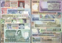 Madagascar: set of 10 banknotes containing 50, 100, 500, 1000, 5000 & 10.000 Francs, different issues, P. 62-66, 68, 71, 72A, 73, 74, 74A, 4 pcs in VF...